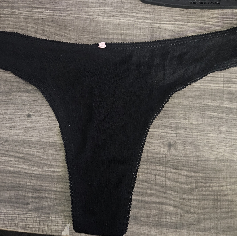 Victoria's Secret Black Lace Thong